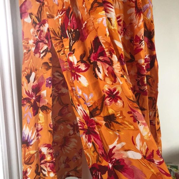 H&M orange floral midi skirt - Picture 4 of 5